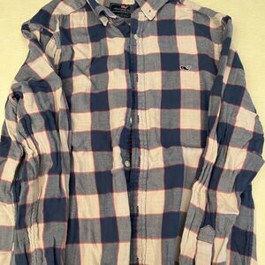Vineyard Vines Blue and White Casual Button Down Shirt